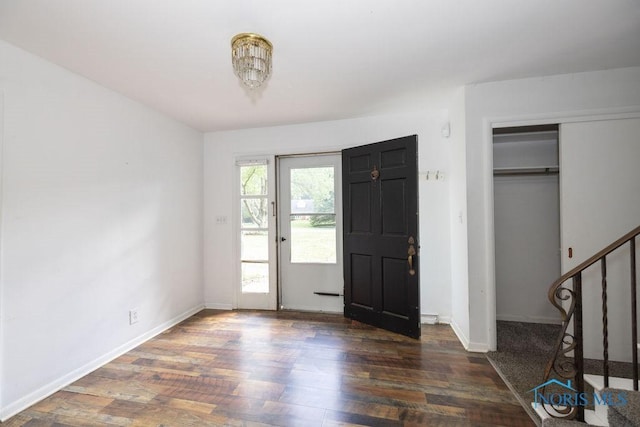 4906 Pine Ridge Rd, Toledo, OH 43615 - entryway with wood finished floors and stairway