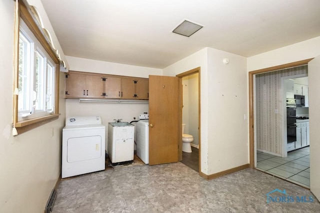 4906 Pine Ridge Rd, Toledo, OH 43615 - washroom with washing machine and dryer and cabinet space