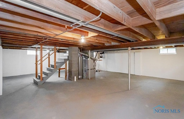 4308 Willis Blvd, Toledo, OH 43623 - below grade area featuring stairs and gas water heater