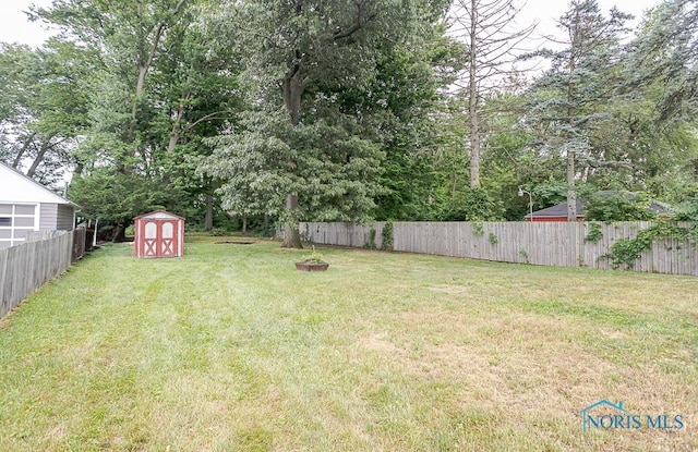 4308 Willis Blvd, Toledo, OH 43623 - fenced backyard featuring a storage shed and an outdoor fire pit