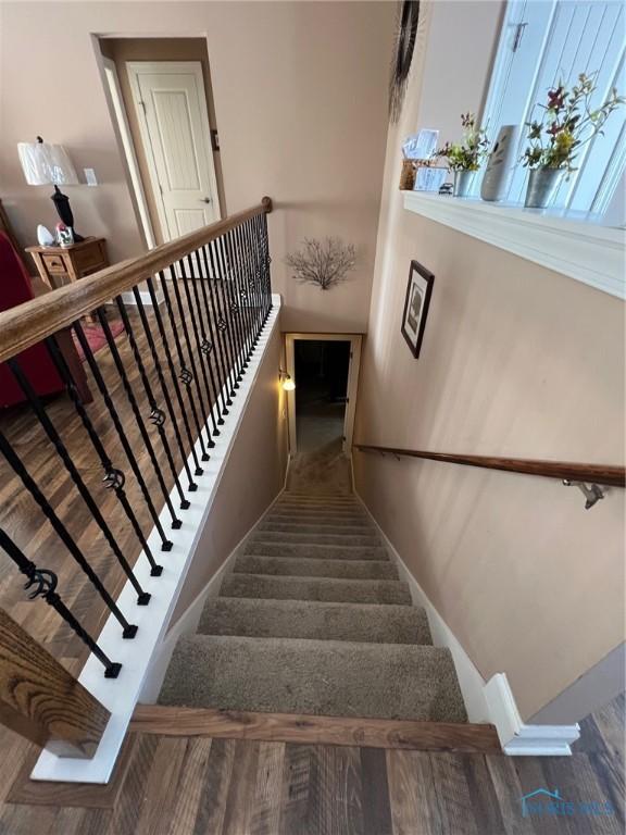 410 Spring St, Upper Sandusky, OH 43351 - stairway with wood finished floors