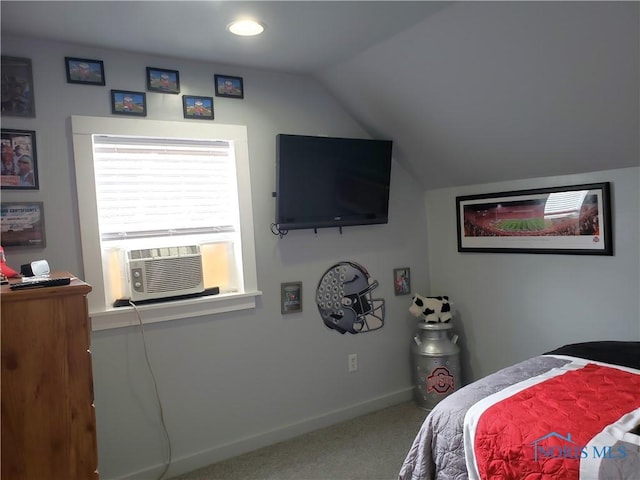 254 Fremont St, Elmore, OH 43416 - bedroom featuring vaulted ceiling, carpet floors, and cooling unit