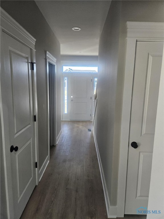 6332 Pimlico Rd, Whitehouse, OH 43571 - hall with dark wood-type flooring and recessed lighting