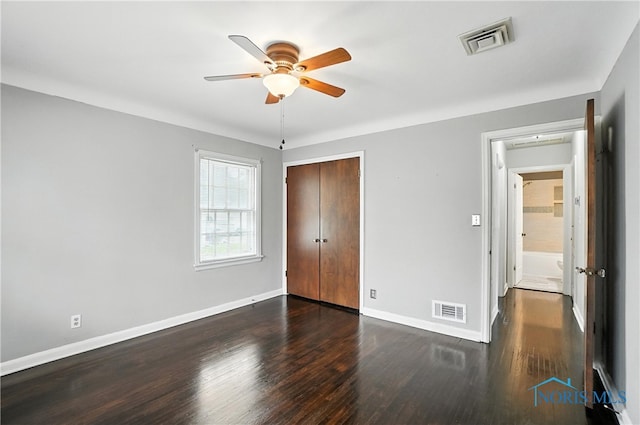 1447 Craigwood Rd, Toledo, OH 43612 - unfurnished bedroom featuring wood finished floors, a closet, and ceiling fan