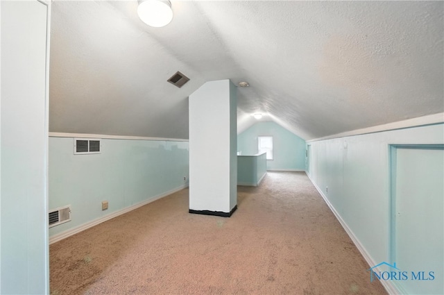 1447 Craigwood Rd, Toledo, OH 43612 - additional living space featuring carpet flooring, lofted ceiling, and a textured ceiling