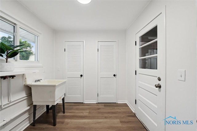 3129 Elmview Dr, Toledo, OH 43613 - office area featuring wood finished floors and baseboards
