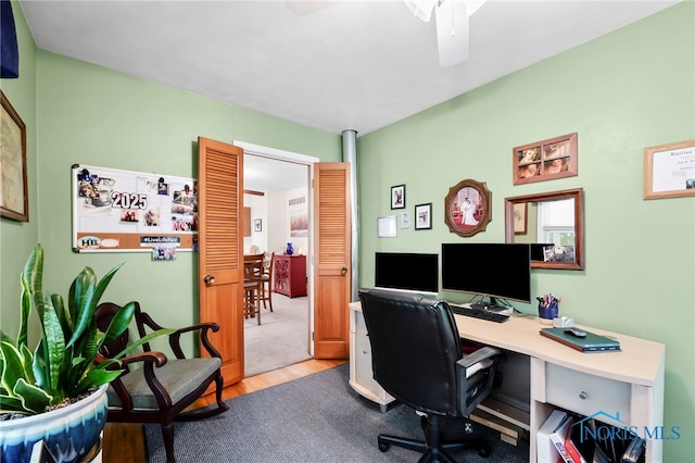 229 Hawthorn Dr, Archbold, OH 43502 - office space with wood finished floors and ceiling fan