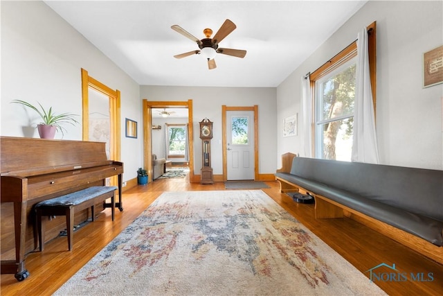 22804 State Route 2, Archbold, OH 43502 - foyer with a ceiling fan and wood finished floors