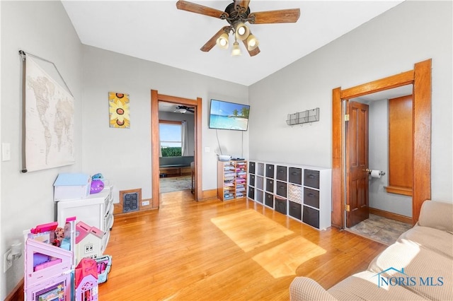 22804 State Route 2, Archbold, OH 43502 - recreation room featuring wood finished floors and ceiling fan