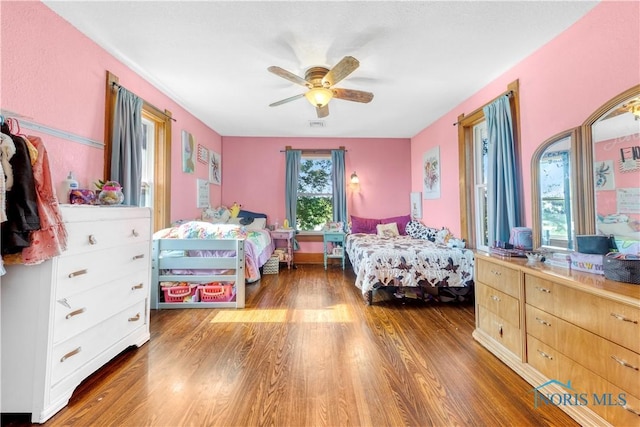 22804 State Route 2, Archbold, OH 43502 - bedroom featuring wood finished floors and ceiling fan