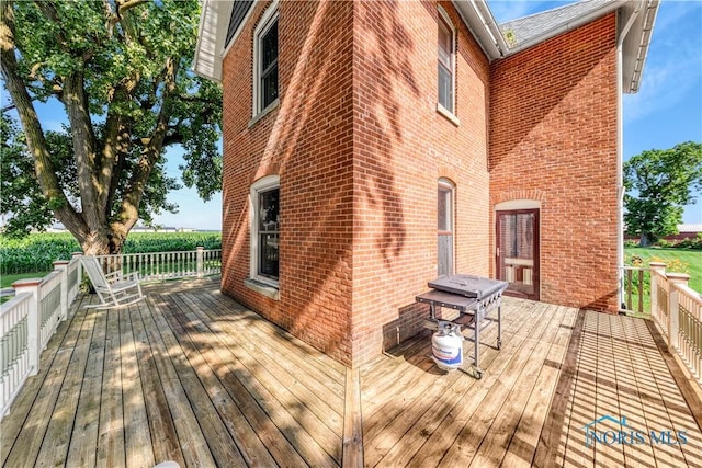 22804 State Route 2, Archbold, OH 43502 - wooden deck with area for grilling