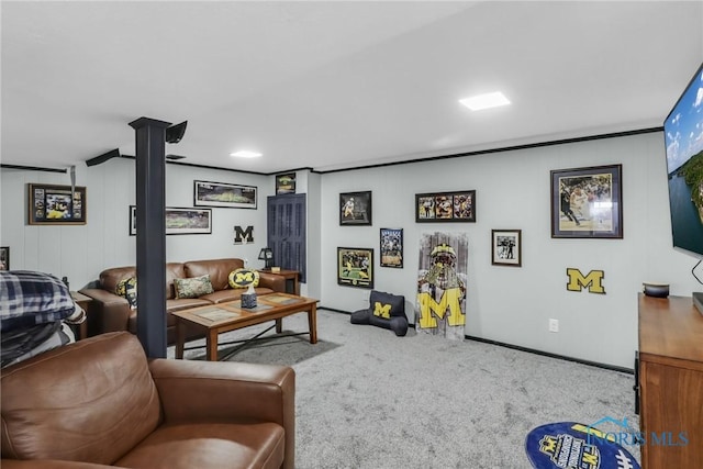 6627 Garden Rd Unit 6627, Maumee, OH 43537 - carpeted living room with ornamental molding