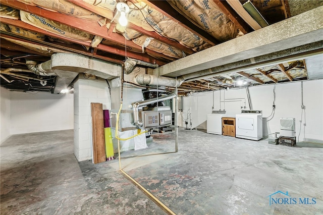 212 18th St, Findlay, OH 45840 - unfinished basement with independent washer and dryer and electric panel