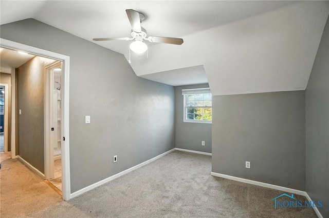 2838 Secor Rd, Toledo, OH 43606 - additional living space featuring lofted ceiling, carpet, and ceiling fan