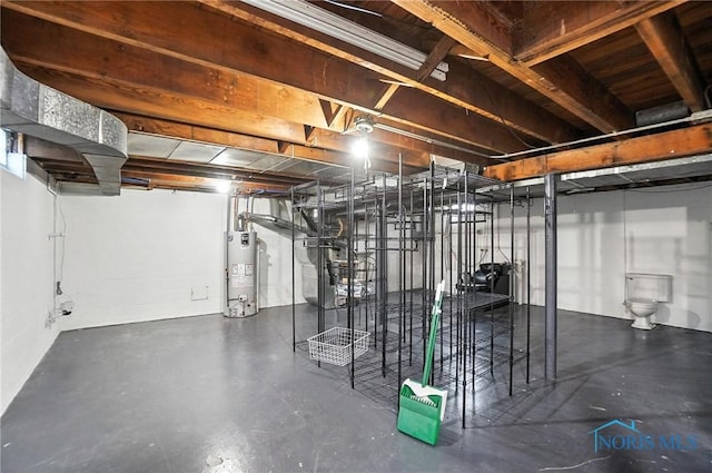 2838 Secor Rd, Toledo, OH 43606 - unfinished below grade area with gas water heater