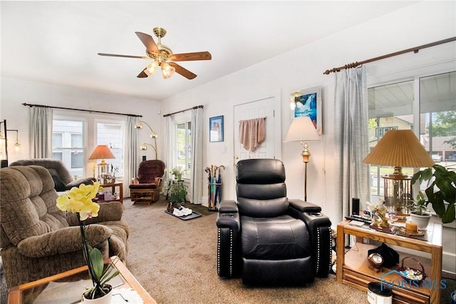 3867 Almeda Dr, Toledo, OH 43612 - carpeted living room featuring ceiling fan