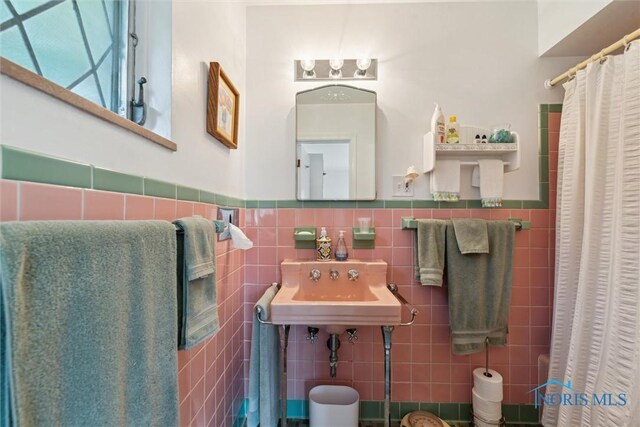 3468 Hughes Blvd, Toledo, OH 43606 - bathroom with tile walls and wainscoting