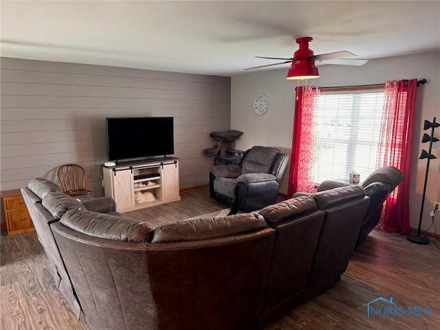 110 Town Line Rd, Bryan, OH 43506 - living room with wood finished floors and a ceiling fan