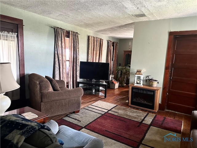 11080 Rd 21, Antwerp, OH 45813 - living area featuring wood finished floors and a textured ceiling