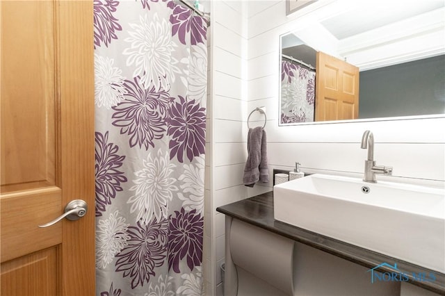 8411 Larch Rd, Toledo, OH 43617 - bathroom featuring vanity and a shower with shower curtain
