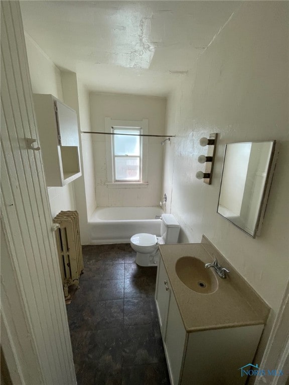 421 Oswald St, Toledo, OH 43605 - full bath featuring radiator, vanity, and  shower combination