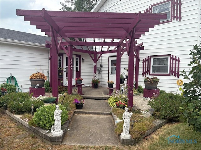 9097 Custar Rd, Custar, OH 43511 - doorway to property featuring a pergola