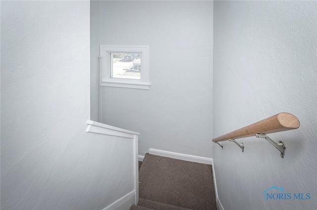 2517 Montebello Rd, Toledo, OH 43607 - staircase featuring baseboards and carpet
