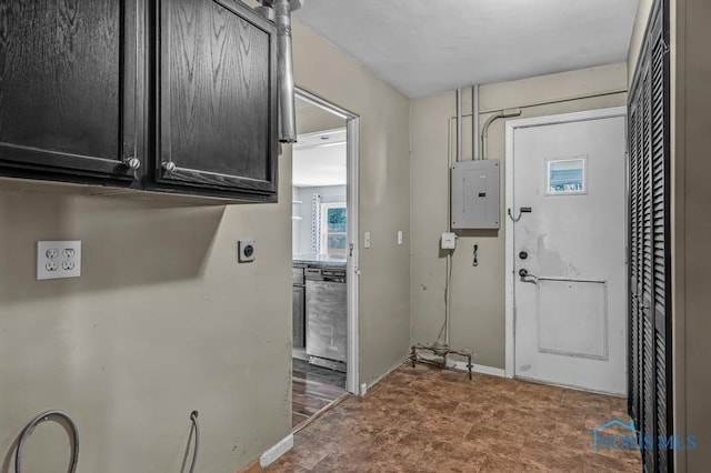 3253 Radford Dr, Toledo, OH 43614 - foyer entrance with electric panel and baseboards