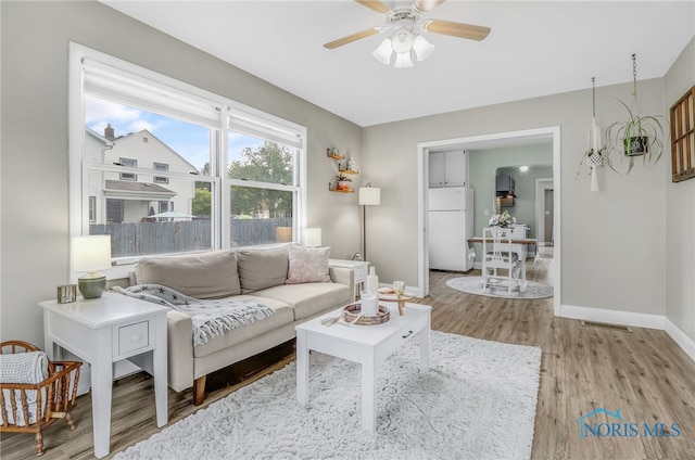 3122 Winston Blvd, Toledo, OH 43614 - living area with light wood-style flooring and ceiling fan
