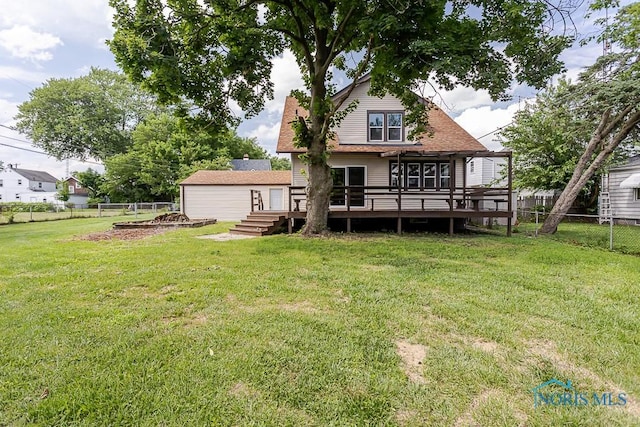 1553 Flormar Ct, Toledo, OH 43612 - back of house featuring a deck and a fenced backyard