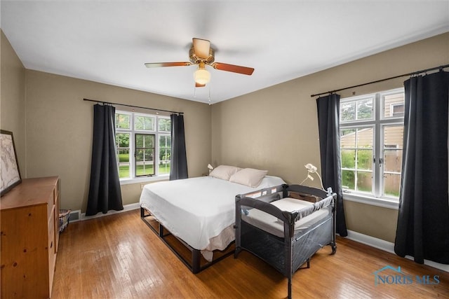 3740 Mapleway Dr, Toledo, OH 43614 - bedroom with multiple windows, wood finished floors, and ceiling fan