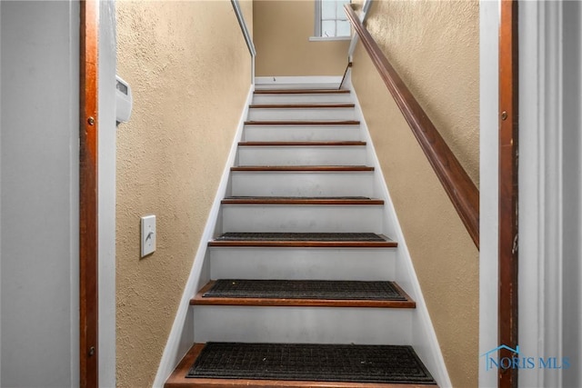 3740 Mapleway Dr, Toledo, OH 43614 - stairs with a textured wall