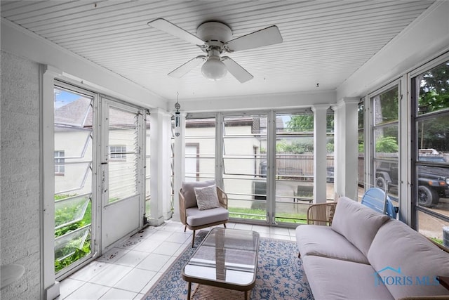 3740 Mapleway Dr, Toledo, OH 43614 - sunroom featuring ceiling fan