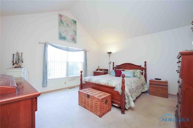 7673 Brookstone Dr Unit U7673, Findlay, OH 45840 - carpeted bedroom with lofted ceiling and baseboards