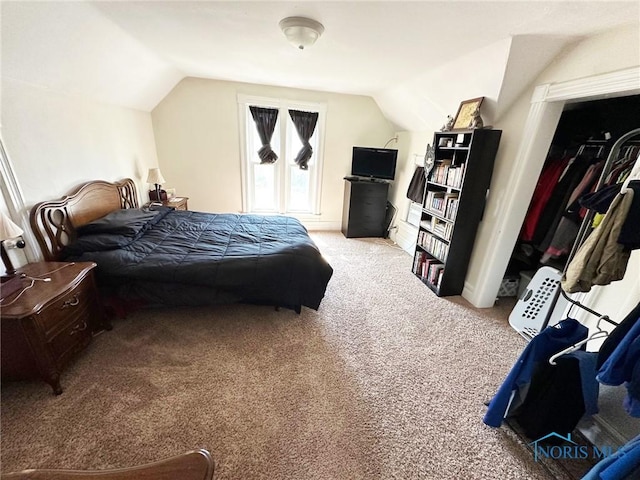201 E Saffell Ave, Sycamore, OH 44882 - bedroom with carpet flooring and lofted ceiling