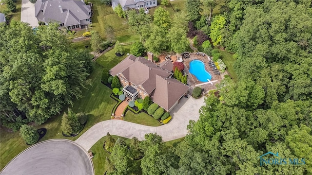 1616 Firestone Dr, Findlay, OH 45840 - aerial overview of property's location with a pool area