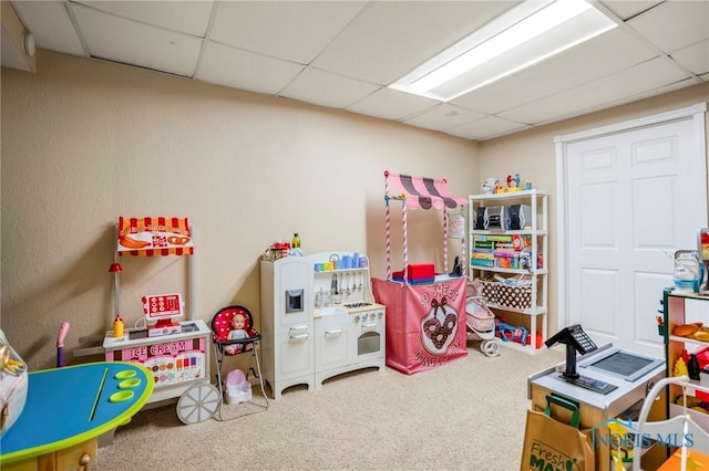2838 Long View Dr, Maumee, OH 43537 - rec room with a paneled ceiling and carpet flooring