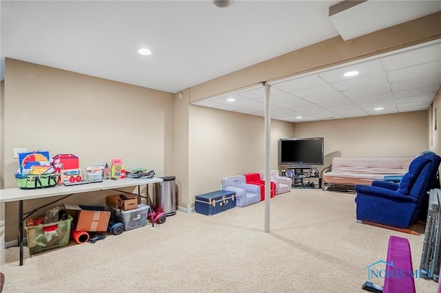 2838 Long View Dr, Maumee, OH 43537 - game room featuring carpet flooring and recessed lighting
