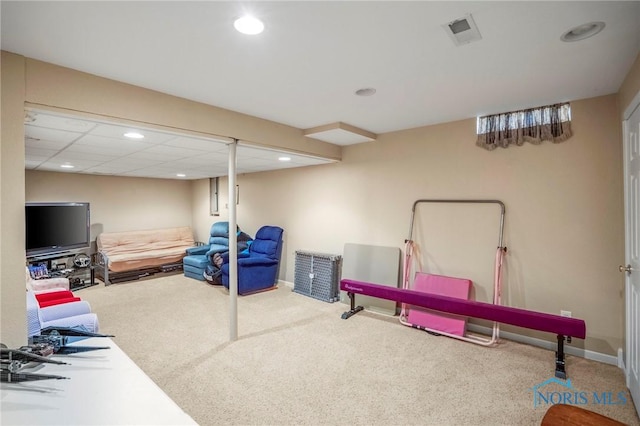 2838 Long View Dr, Maumee, OH 43537 - finished below grade area featuring carpet flooring and recessed lighting