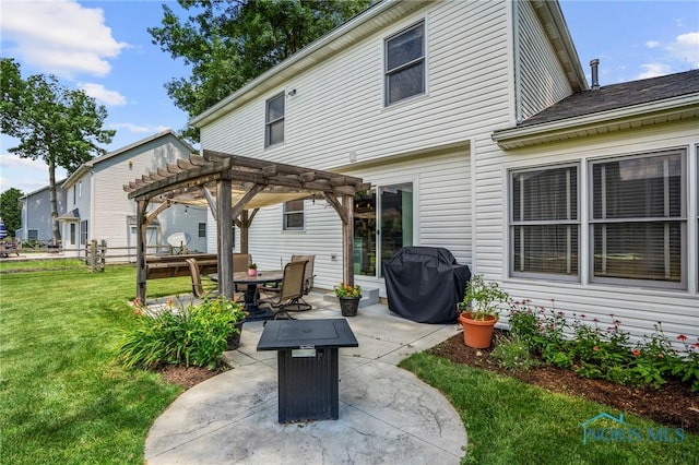 2838 Long View Dr, Maumee, OH 43537 - view of patio / terrace featuring a pergola, area for grilling, and a fire pit