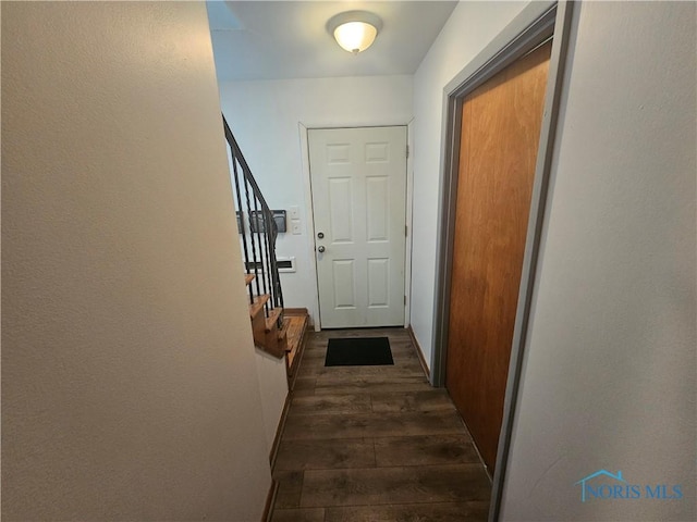 2916 Upton Ave, Toledo, OH 43606 - entryway featuring dark wood-type flooring and stairs