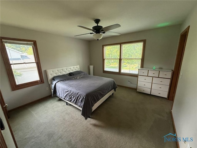 9151 Rolling Hill Rd, Holland, OH 43528 - carpeted bedroom with multiple windows and ceiling fan