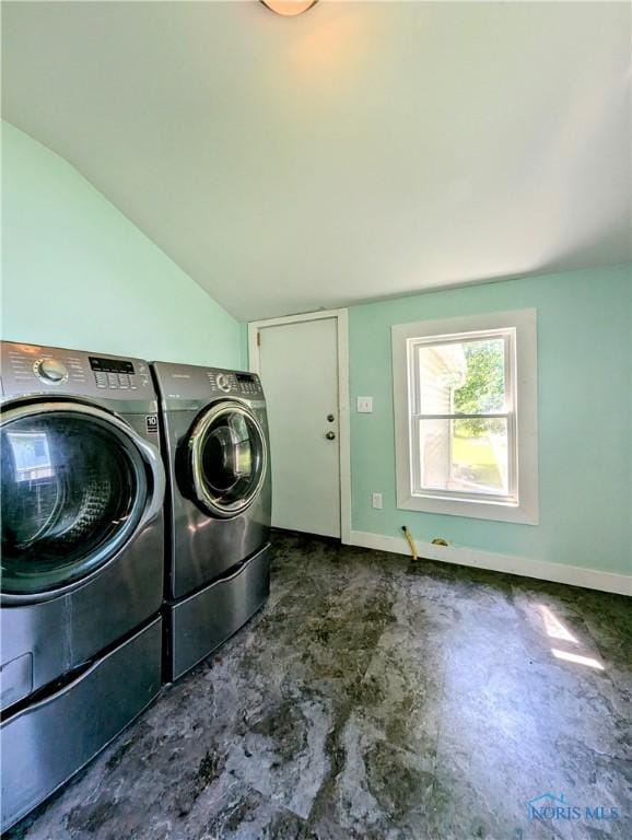 312 S Elm St, Pioneer, OH 43554 - laundry area with separate washer and dryer and baseboards