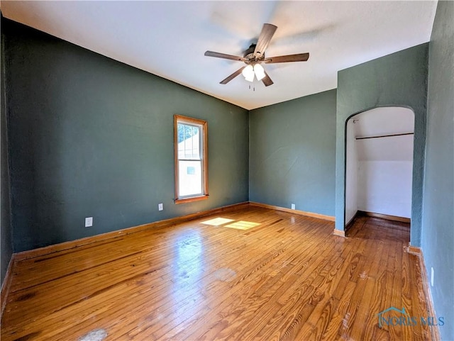 312 S Elm St, Pioneer, OH 43554 - spare room with hardwood / wood-style flooring and ceiling fan