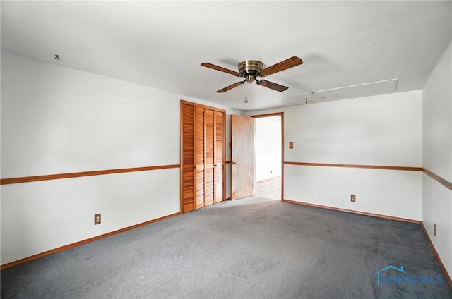 719 S Shannon St, Van Wert, OH 45891 - carpeted empty room featuring attic access and ceiling fan