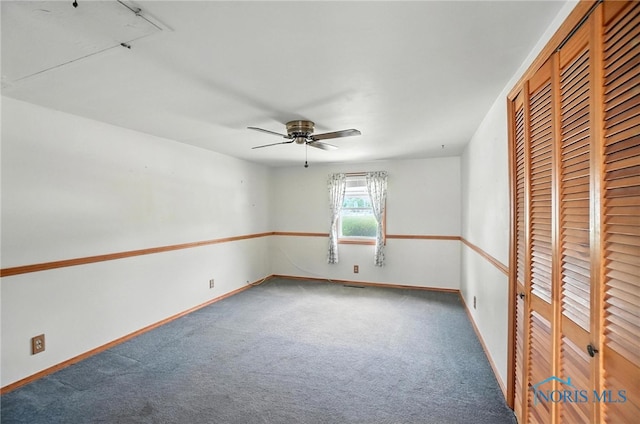 719 S Shannon St, Van Wert, OH 45891 - unfurnished bedroom with carpet flooring, a closet, and ceiling fan