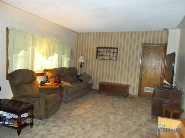 431 Fillmore St, Napoleon, OH 43545 - carpeted living room featuring wallpapered walls