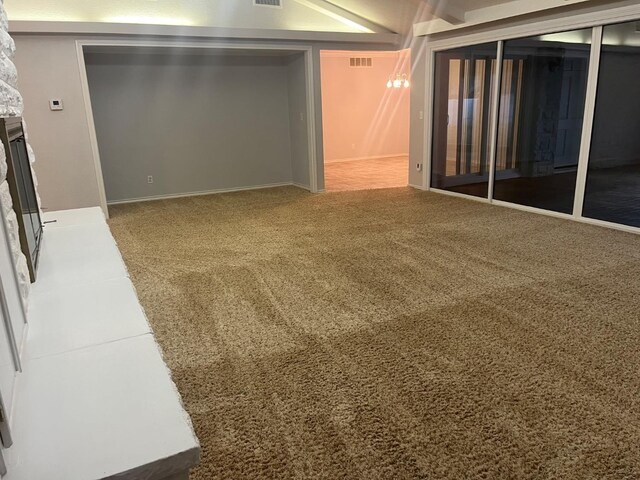 basement featuring carpet flooring