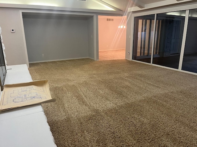 interior space featuring carpet