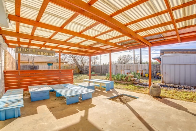 view of patio with a pergola